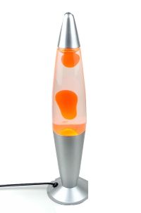 Лава лампа оранжевая, 40 см , серый корпус